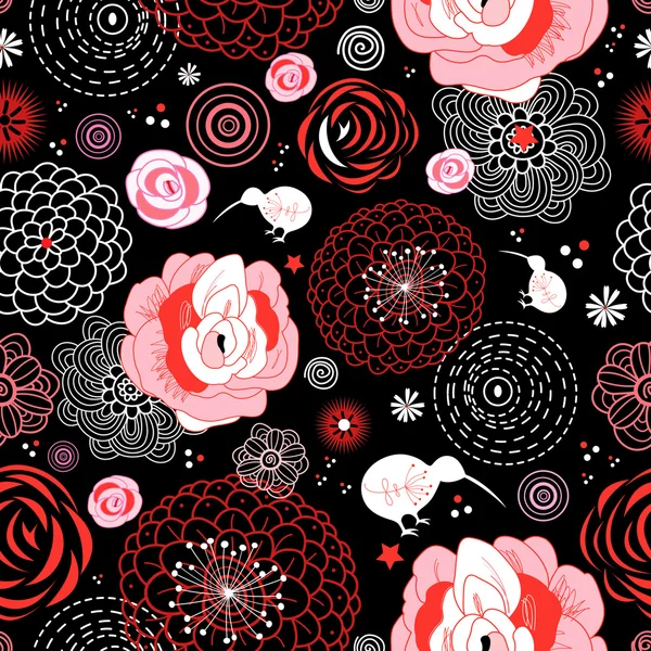 Grafisk blomstermønster – stockvektor