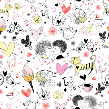 Texture with Valentine's Day clipart