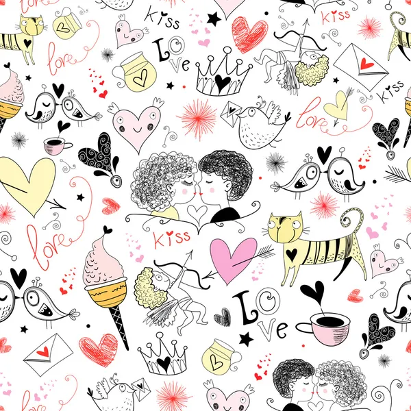Textuur met Aftelkalender voor Valentijnsdag — Stockvector