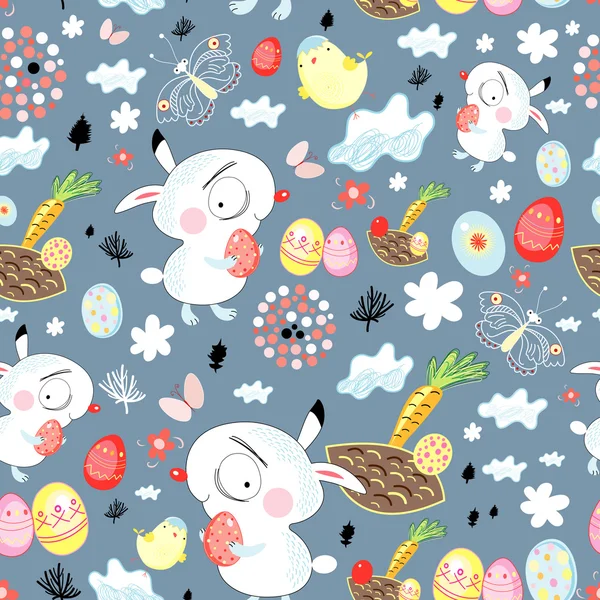 复活节兔子的模式 — 图库矢量图片