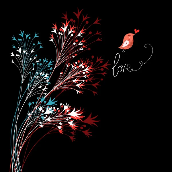 Carte de voeux de fleurs — Image vectorielle