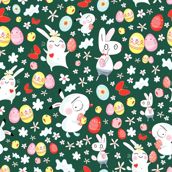 Texture lumineuse des lapins de Pâques — Image vectorielle