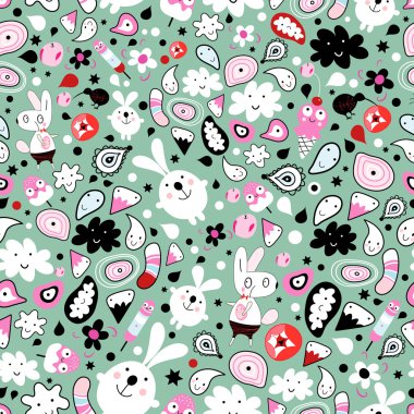 Pattern of funny animals clipart