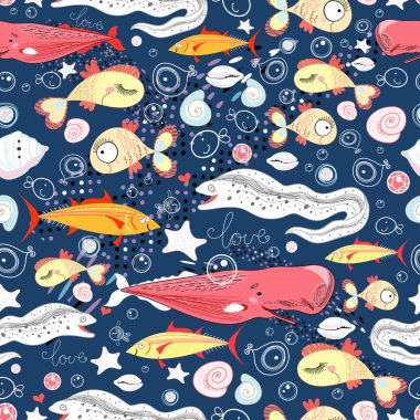 Pattern of fish clipart