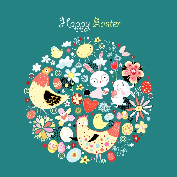 Easter card greeting — Stock Vector