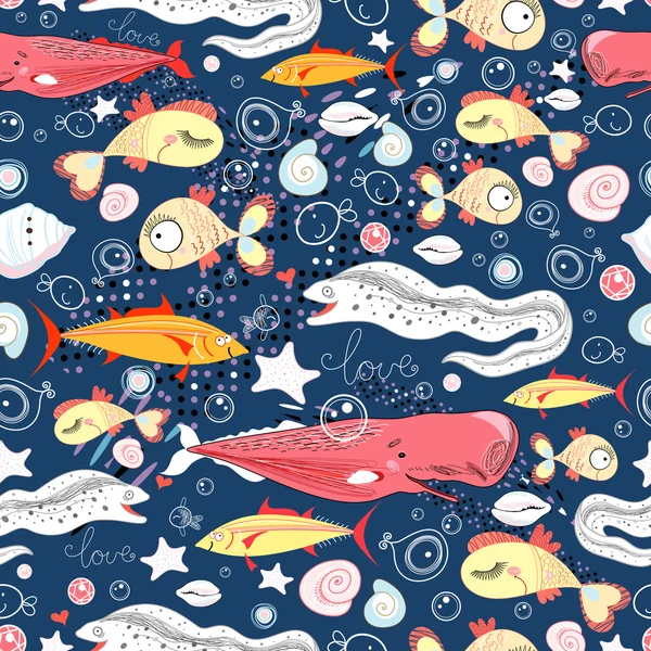 Patroon van vis — Stockvector