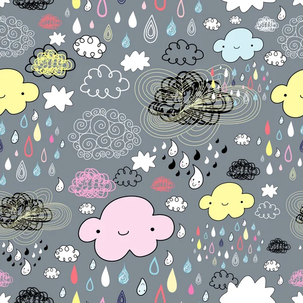 纹理的云层和雨 — 图库矢量图片
