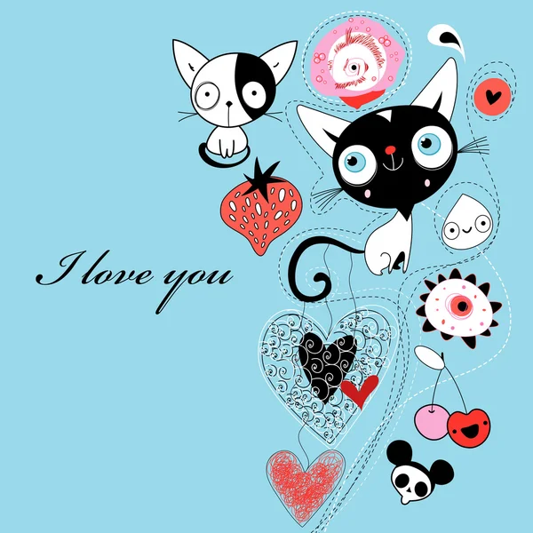 Γατάκια αγάπη — Διανυσματικό Αρχείο
