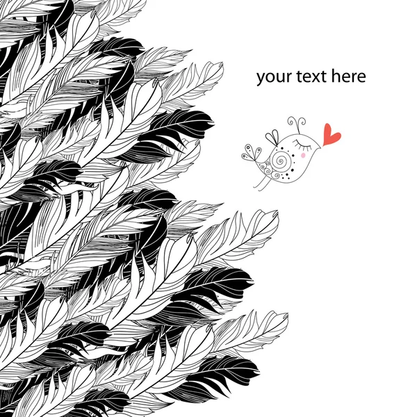羽毛和鸟的背景 — 图库矢量图片