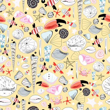 Pattern of marine life clipart