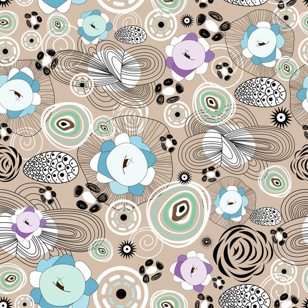 Abstract en floral patroon — Stockvector