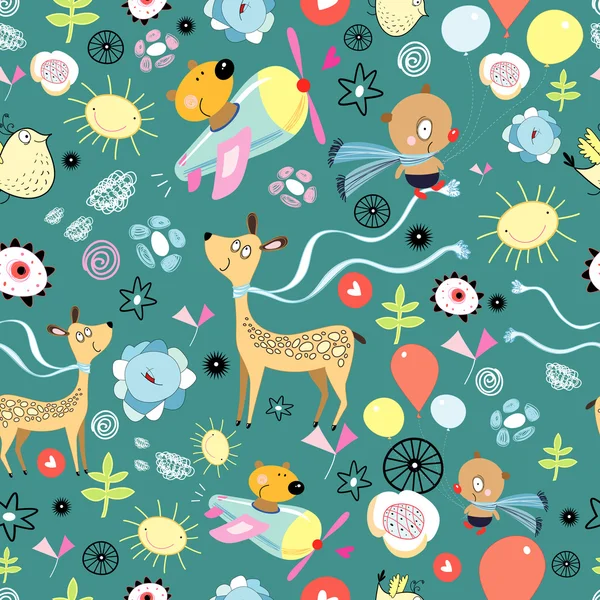 Pattern of funny animals — Stock Vector