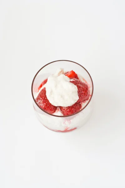 Strawberries with almond cream — Stock Photo, Image