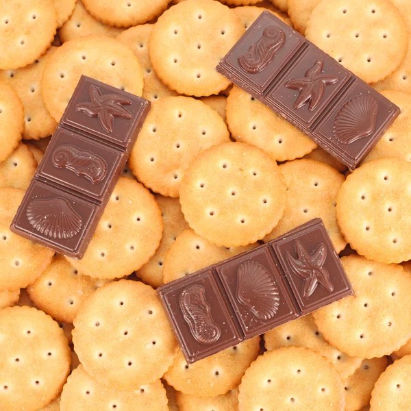 The texture of the yellow round crackers — Stock Photo, Image