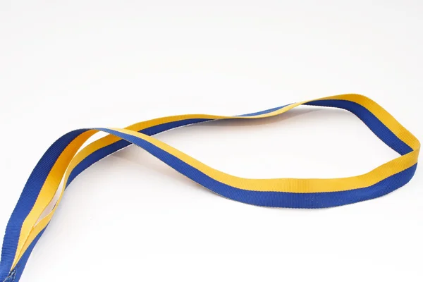 Textile ribbon isolated on white with reflection — Stock Photo, Image