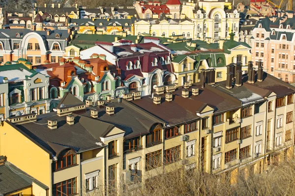 Colorful roofs in winter in Kyiv, Ukraine — Stock Photo, Image