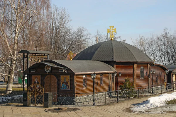 Houten kerk in kiev, Oekraïne. — Stockfoto
