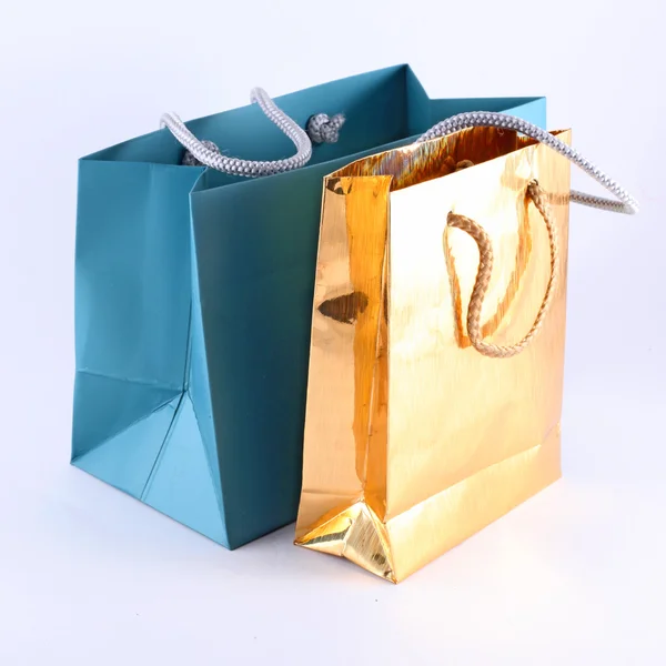 Paper shopping bags isolated on white — Stock Photo, Image