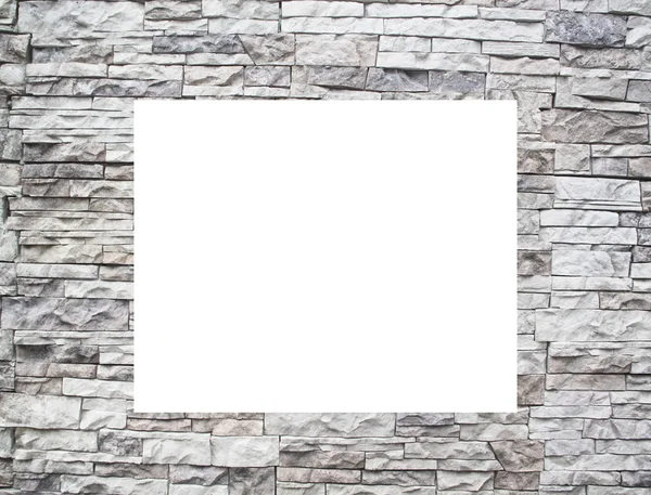 stock image A stone wall with white windows