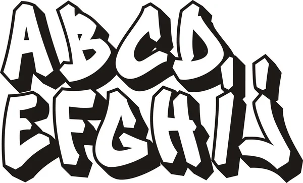 Alphabet de police de vecteur graffiti (partie 1 ) — Image vectorielle