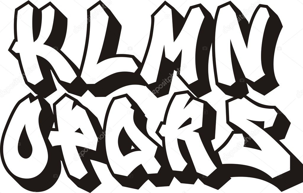 Vector graffiti font alphabet (part 2)