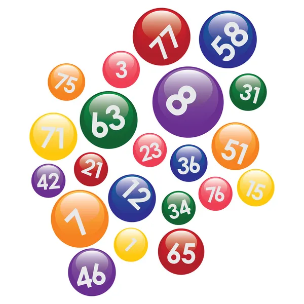 Lottery balls with numbers. — Stock Vector