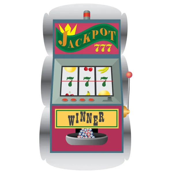 Slot machine met winnende combinatie. — Stockvector
