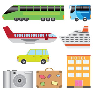 Tourism transport set. clipart