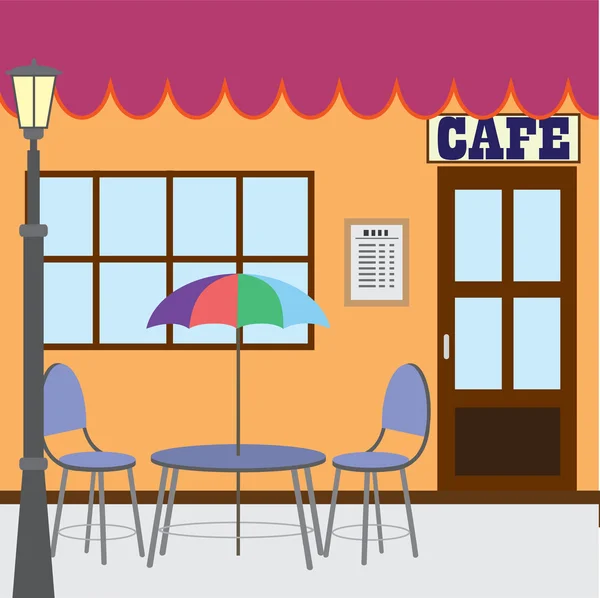 外のカフェ ショップ. — ストックベクタ