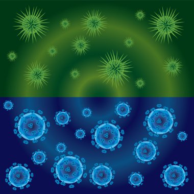 Abstract images of bacteria. clipart