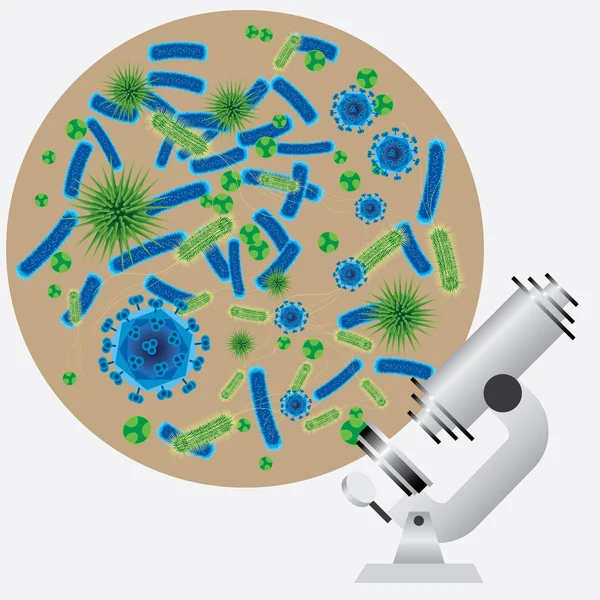 Gambar abstrak dari mikroba . - Stok Vektor