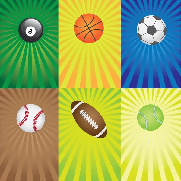 Set of balls for sport games. — Stock Vector