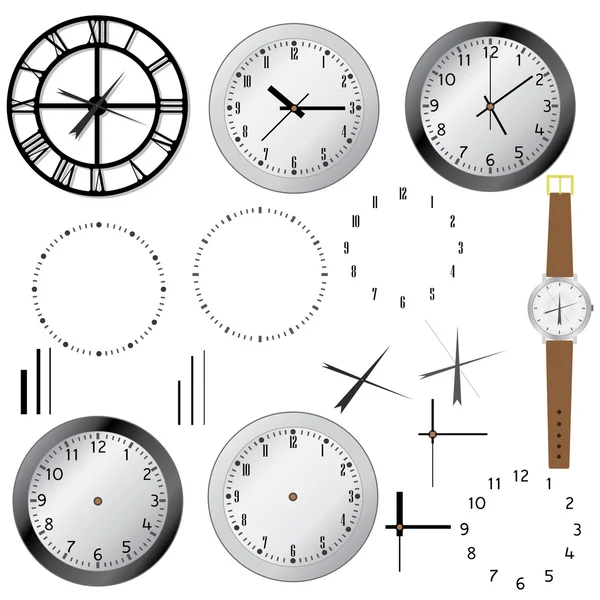 Conjunto de relógios . — Vetor de Stock