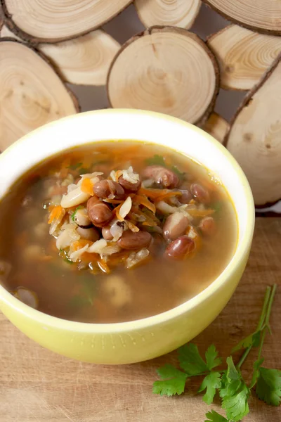 Bean soup with parsley — Stock Photo, Image