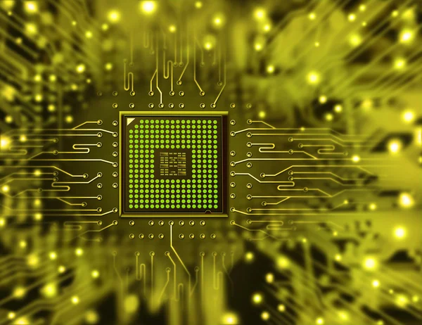 Circuit met micro-chip — Stockfoto
