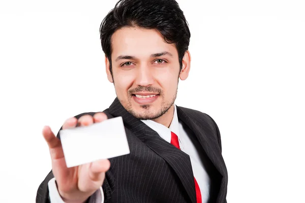 stock image Businessman holding business card