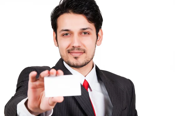 stock image Businessman holding business card