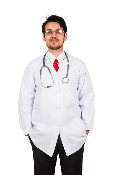 Доктор держит стетоскоп — стоковое фото