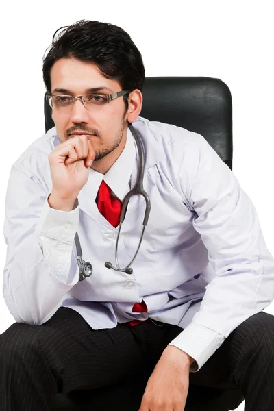 Doctor sitting on a chair — Stock Photo, Image