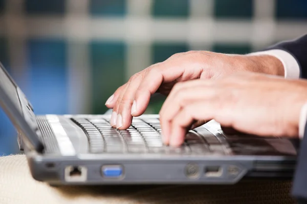 stock image Hands on laptop's keyboard