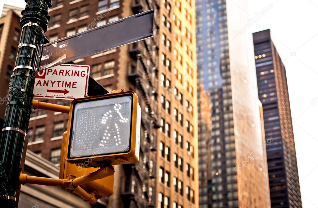 Blank New York street sign