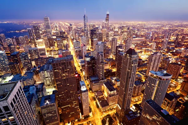 Downtown Chicago havadan görünümü — Stok fotoğraf