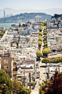 Lombard Street from Hyde Street in San Francisco clipart