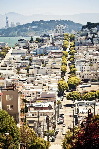 stock image Lombard Street from Hyde Street in San Francisco