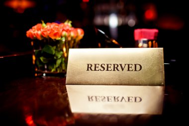 Reserved sign in restaurant clipart