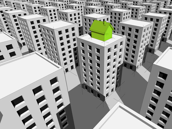 Дом на вершине многоэтажки
