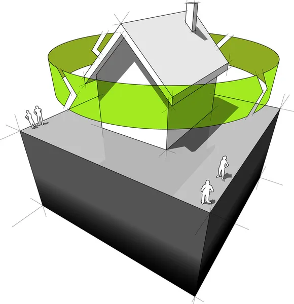 Diagrama de la casa de reciclaje — Archivo Imágenes Vectoriales