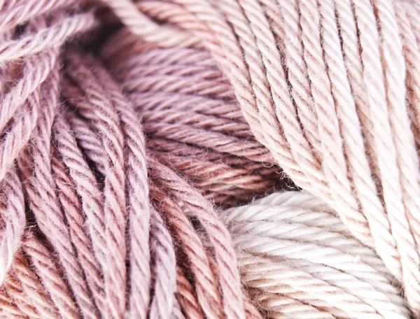 Brown and beige knitted yarn — Stock Photo, Image