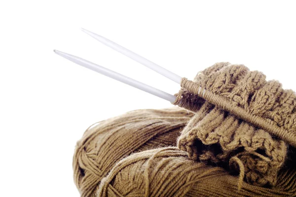 かせ糸・針編み作業の — ストック写真