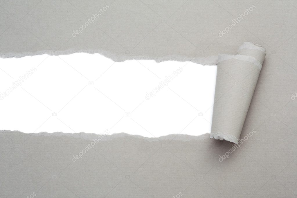 Torn gray paper with space for text